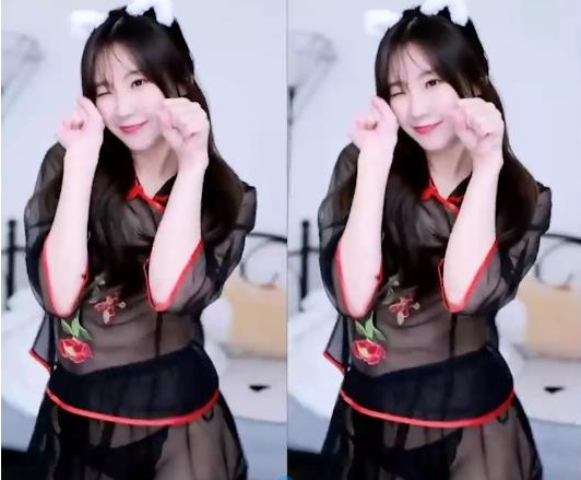 韩雅女团成员直播诱惑舞姿白色背心