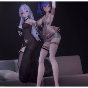 细腻2k画质MMD作品《[自行打包]一个弱音一个不认识》，脱衣跳舞猛男弄两女，油腻情节，7z格式，链接永久有效